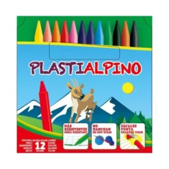 Lapices cera PlastiAlpino caja de 12 unidades colores surtidos