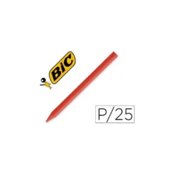 Lapices cera Plastidecor caja 25 unidades rojo