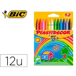 Lapices cera Plastidecor caja de 12 unidades colores surtidos