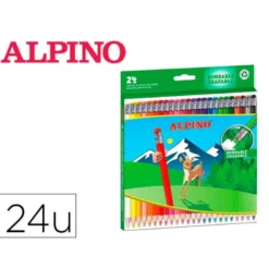 LAPICES DE COLORES ALPINO BORRABLE CAJA DE 24 UNIDADES COLORES SURTIDOS