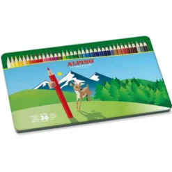 LAPICES DE COLORES ALPINO CAJA METALICA DE 36 UNIDADES COLORES SURTIDOS