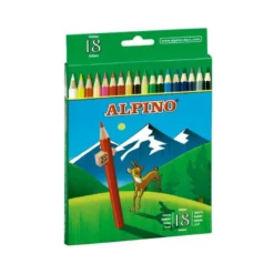 Lapices de Colores Alpino Hexagonales Caja 18 lapices largos