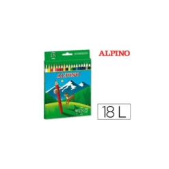 Lapices de Colores Alpino Hexagonales Caja 18 lapices largos