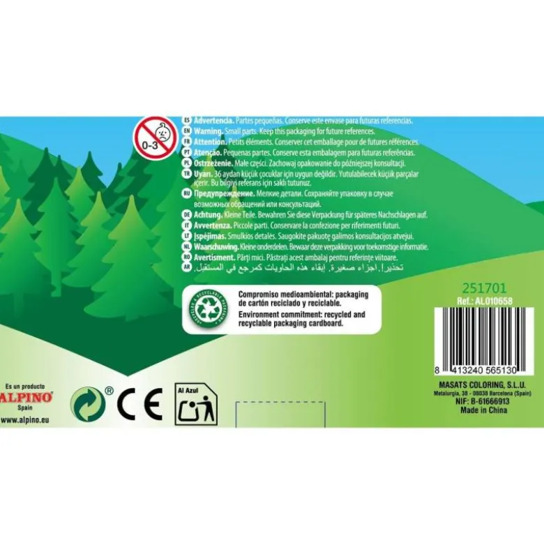 Lapices de Colores Alpino Hexagonales Caja 30 lapices largos