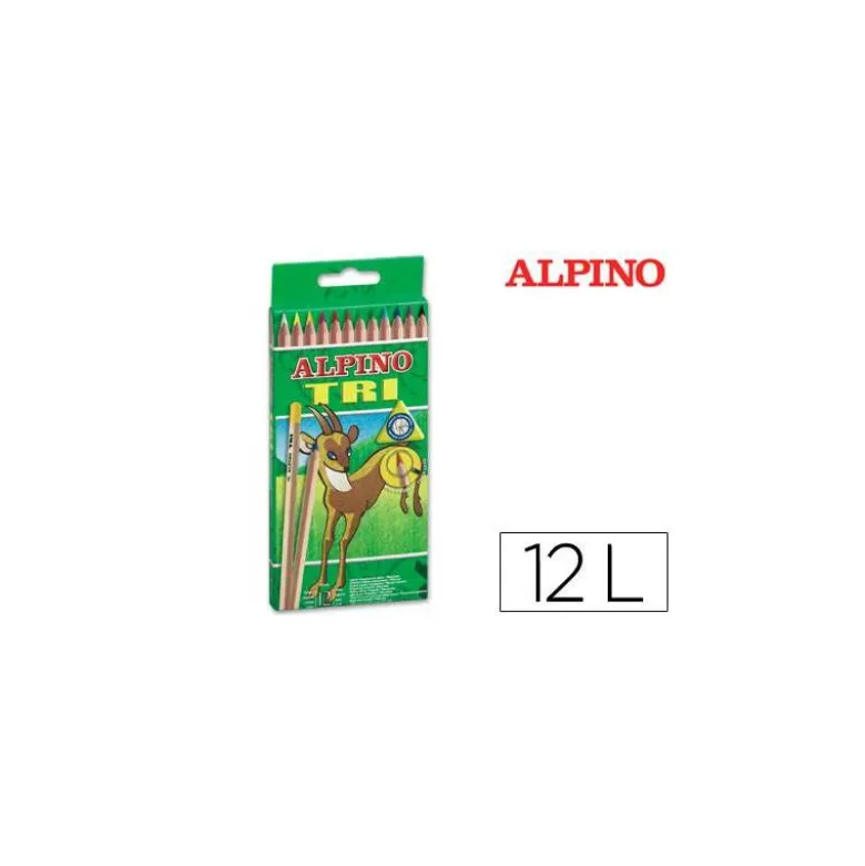 Lapices de colores Alpino triangulares caja 12 unidades