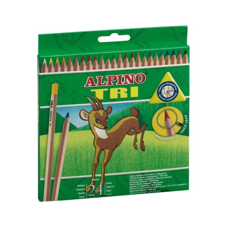 Lapices de colores Alpino triangulares caja 24 unidades