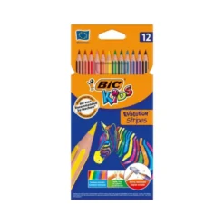 Lapices de colores Bic evolution Stripes caja de 12 colores surtidos