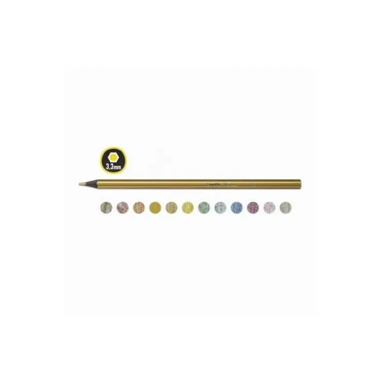 LAPICES DE COLORES CARIOCA METALLIC HEXAGONAL MINA 3,3 MM CAJA DE 12 COLORES SURTIDOS