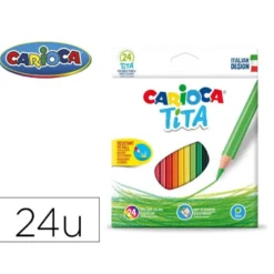 LAPICES DE COLORES CARIOCA TITA HEXAGONAL CAJA DE 24 UNIDADES COLORES SURTIDOS