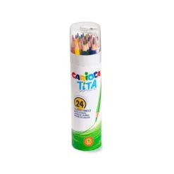 LAPICES DE COLORES CARIOCA TITA MINA 3 MM TUBO METAL 24 COLORES SURTIDOS + SACAPUNTAS