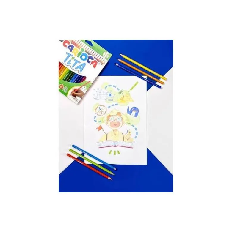 LAPICES DE COLORES CARIOCA TITA CAJA DE 50 UNIDADES COLORES SURTIDOS
