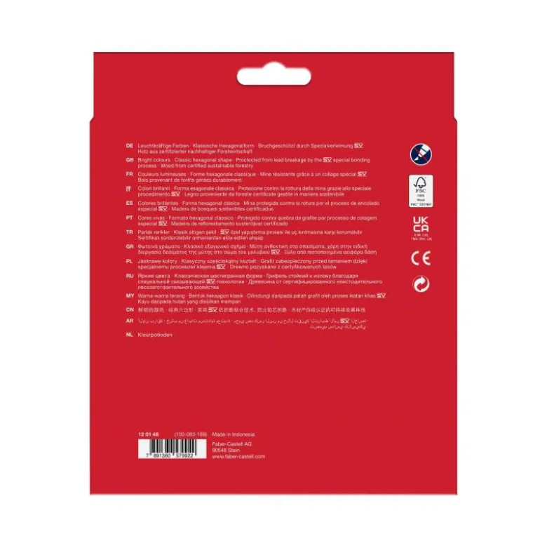Lapices de colores Faber-Castell hexagonal caja 48 unidades + sacapuntas
