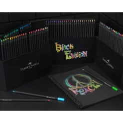 LAPICES DE COLORES FABER CASTELL EDICION BLACK SOPORTE DE 100 UNIDADES COLORES SURTIDOS