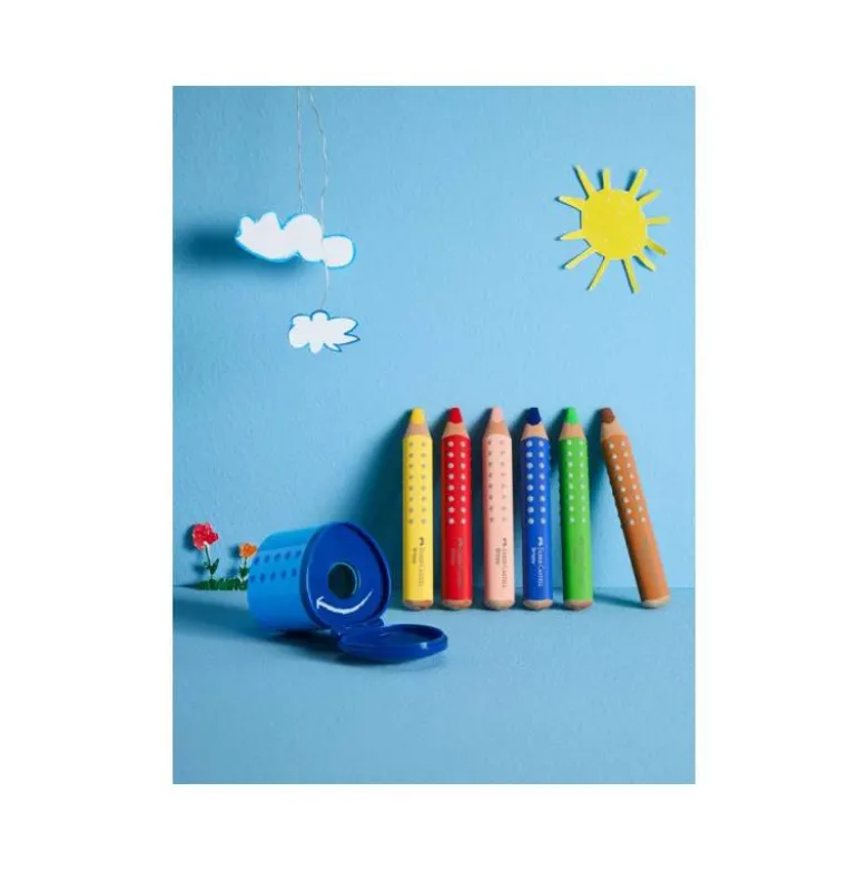 LAPICES DE COLORES FABER CASTELL GRIPPY XXL CAJA DE 6 UNIDADES COLORES SURTIDOS