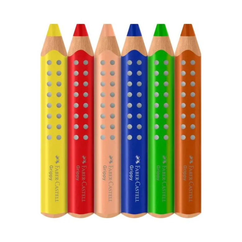 LAPICES DE COLORES FABER CASTELL GRIPPY XXL CAJA DE 6 UNIDADES COLORES SURTIDOS