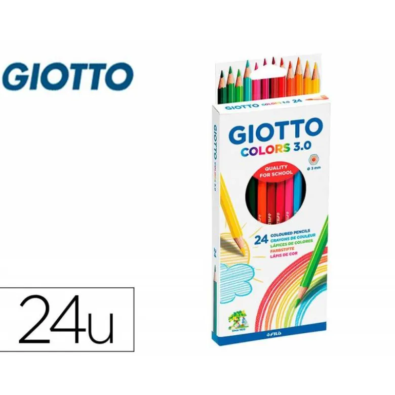 LAPICES DE COLORES GIOTTO COLORS 3.0 CAJA DE 24 COLORES MINA 3 MM