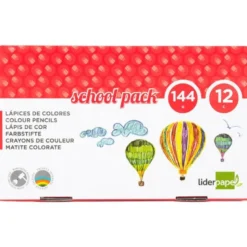 Lapices de colores Liderpapel School Hexagonal Colores Surtidos Caja de 144 unidades