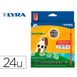 Lapices de colores Lyra Groove Slim Triangular 24 unidades + sacapuntas