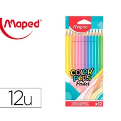 LAPICES DE COLORES MAPED COLOR PEPS CAJA DE 12 COLORES PASTEL SURTIDOS
