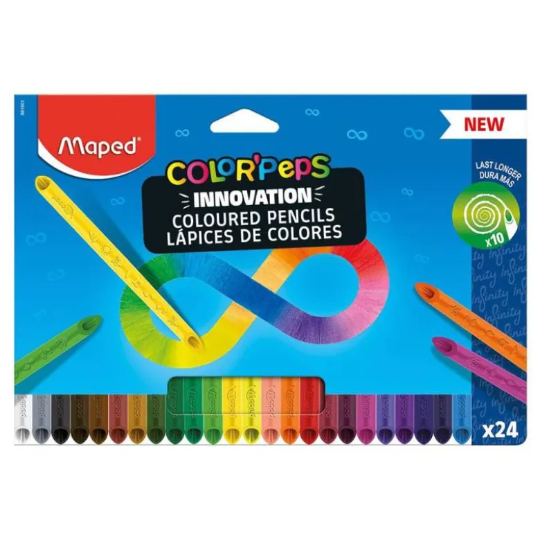 LAPICES DE COLORES MAPED COLOR PEPS INFINITY CAJA DE 24 COLORES SURTIDOS