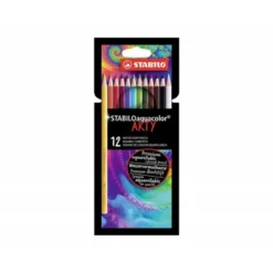 LAPICES DE COLORES STABILO AQUACOLOR ARTY LINE ACUARELABLES ESTUCHE DE CARTON DE 12 UNIDADES COLORES