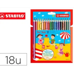 Lapices de colores Stabilo triangulares 18 unidades