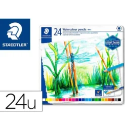 LAPICES DE COLORES STAEDTLER ACUARELABLES CAJA METAL DE 24 COLORES SURTIDOS