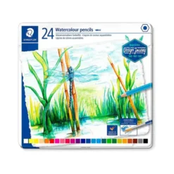 LAPICES DE COLORES STAEDTLER ACUARELABLES CAJA METAL DE 24 COLORES SURTIDOS