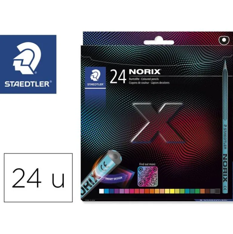 LAPICES DE COLORES STAEDTLER NORIX CON FORMA INTELIGENTE ESTUCHE DE 24 UNIDADES COLORES SURTIDOS
