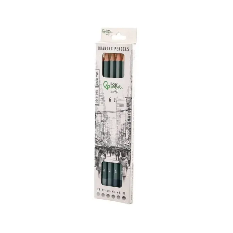 LAPICES DE DIBUJO LIDERPAPEL CAJA 6 UNIDADES DUREZAS SURTIDAS CERTIFICADO FSC