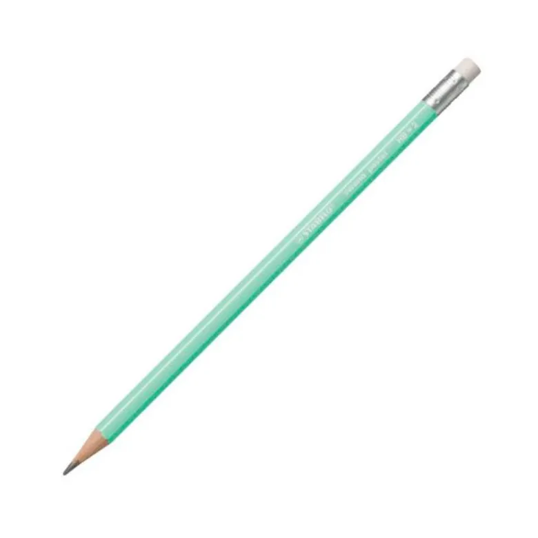 LAPICES DE GRAFITO CON GOMA STABILO SWANO MINA 2,2 MM DUREZA HB VERDE PASTEL