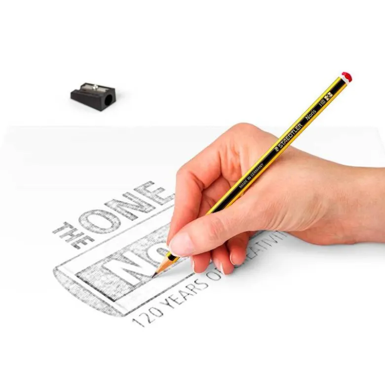 LAPICES DE GRAFITO STAEDTLER NORIS N.2 HB BLISTER PROMOCIONAL 120 ANIVERS DE 12 UDS + AFILALAPIZ Y GOMA