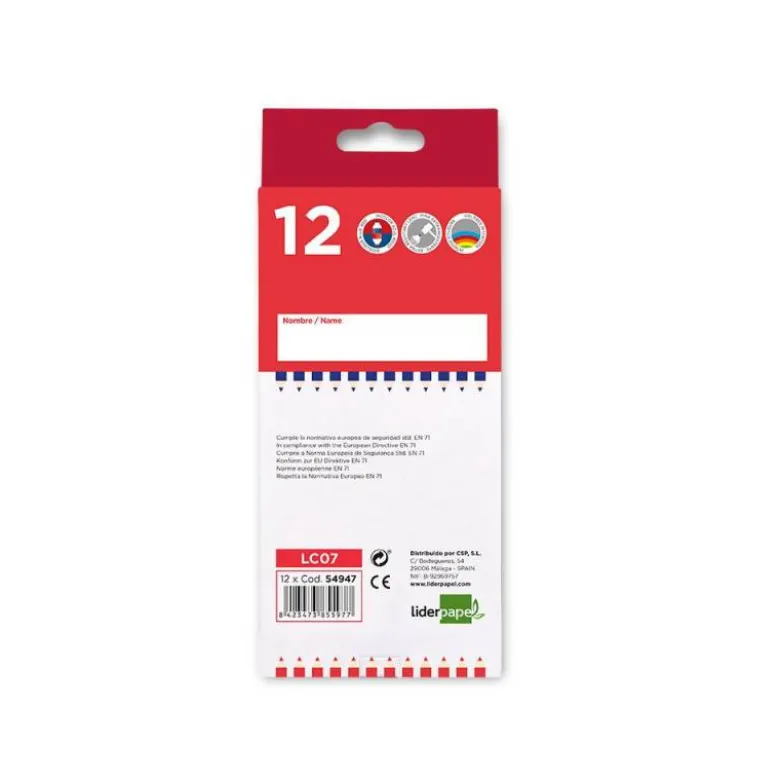 Lapiz bicolor marca Liderpapel rojo-azul