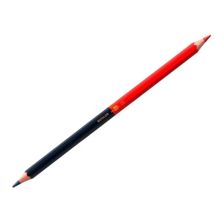 Lapiz bicolor marca Liderpapel rojo-azul