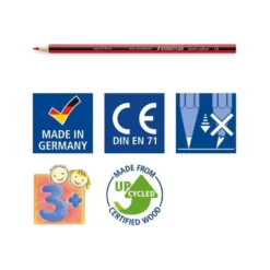 Lapiz de Color Staedtler Wopex Ecológico Hexagonal Color Rojo