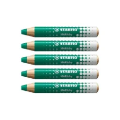 LAPIZ MARCADOR EN SECO STABILO MARKDRY PARA PIZARRA BLANCA COLOR VERDE CAJA DE 5 UNIDADES