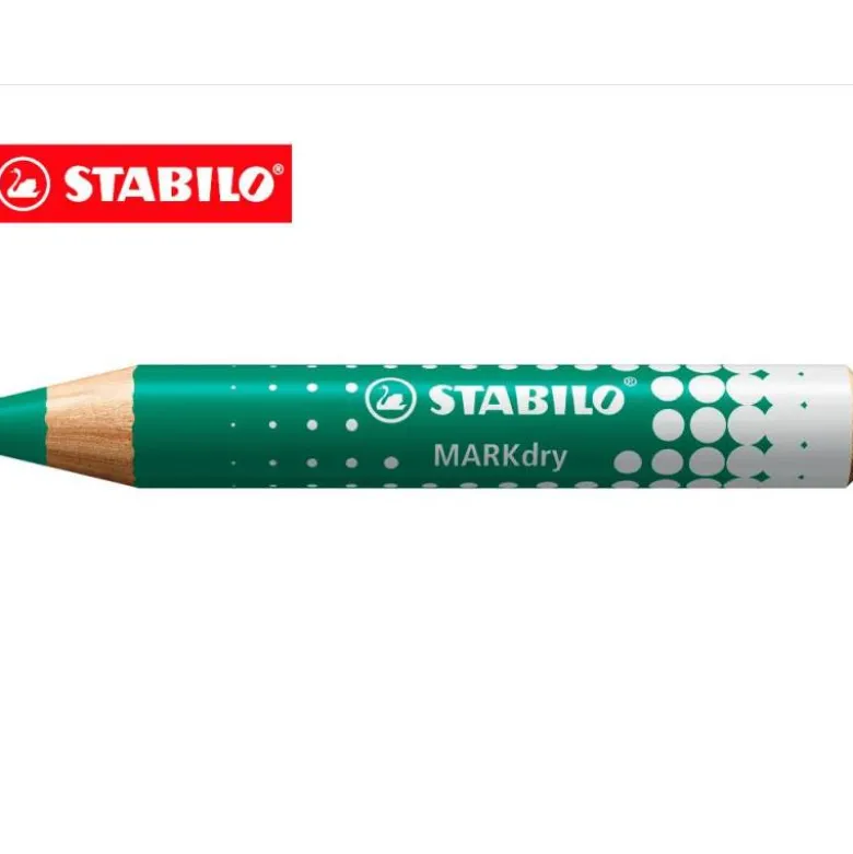 LAPIZ MARCADOR EN SECO STABILO MARKDRY PARA PIZARRA BLANCA COLOR VERDE CAJA DE 5 UNIDADES