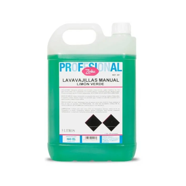 LAVAVAJILLAS MANUAL ZORKA LIMON VERDE GARRAFA 5 LITROS
