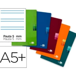 Libreta Escolar Liderpapel Scriptus Grapada Din A5+ 48 hojas Rayado Montessori 5 mm de Colores Surtidos