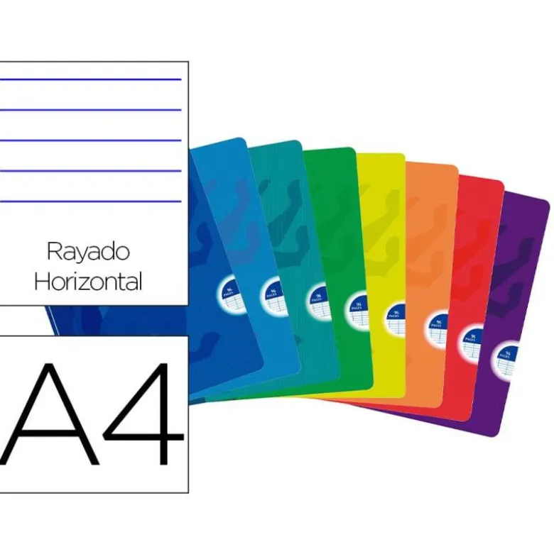 Libreta Escolar Oxford DIN A4 48 hojas Rayado horizontal Colores Surtidos