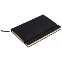 Libreta indice Liderpapel similpiel tamaño A5 con 120 hojas de 70g/m2 color negro.