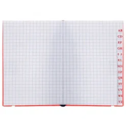 Libreta indice Liderpapel similpiel A7 con 120 hojas de 70g/m2 color rojo.