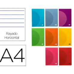 Libreta Liderpapel 360 A4 48 hojas de 90g/m2 rayado horizontal (NO SE PUEDE ELEGIR EL COLOR)