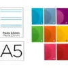 Libreta Liderpapel 360 A5 48 hojas de 90g/m2 pauta 5 2,5mm (NO SE PUEDE ELEGIR COLOR)