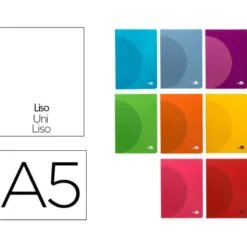 Libreta Liderpapel 360 A5 48 hojas de 90g/m2 liso (NO SE PUEDE ELEGIR COLOR)