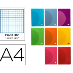 Libreta Liderpapel 360 A4 48hojas de 90gr/m2 rayado Nº46 (NO SE PUEDE ELEGIR COLOR)