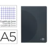 LIBRETA LIDERPAPEL 360 TAPA DE PLASTICO A5 48 HOJAS 90G/M2 5MM CON DOBLE MARGEN TAPA NEGRA