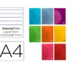 LIBRETA LIDERPAPEL 360 TAPA DE PLASTICO A4 48 HOJAS 90G/M2 HORIZONTAL CON DOBLE MARGEN COLORES SURTIDOS