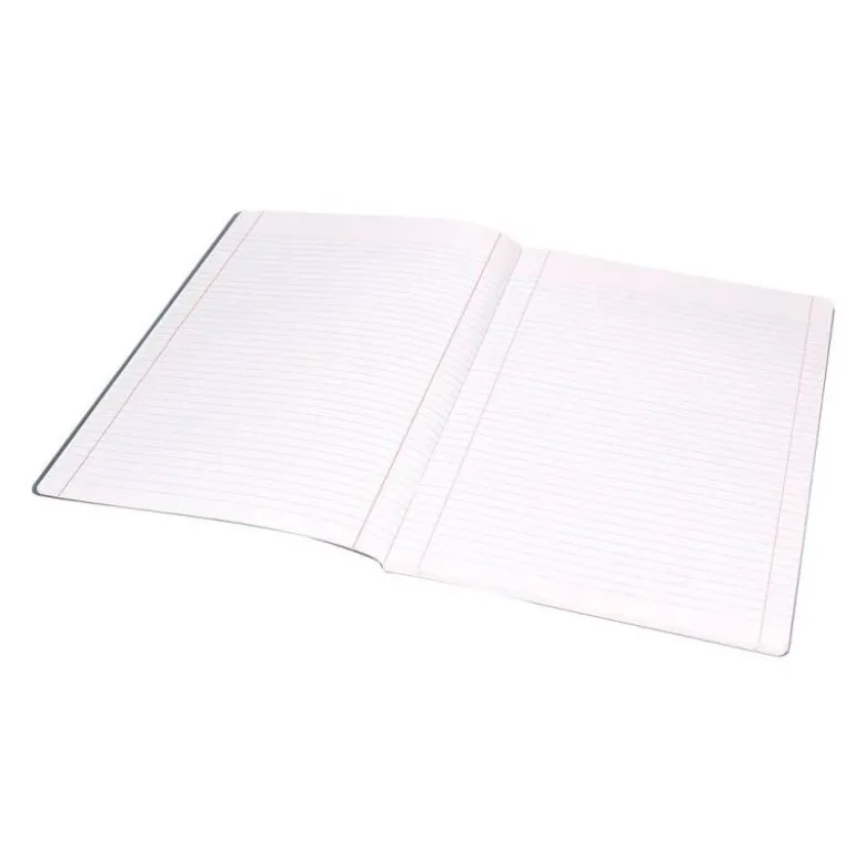 LIBRETA LIDERPAPEL 360 TAPA DE PLASTICO A4 48 HOJAS 90G/M2 HORIZONTAL CON DOBLE MARGEN TAPA NEGRA