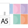 LIBRETA LIDERPAPEL 360 TAPA DE PLASTICO A5 48 HOJAS 90G/M2 LISO SIN MARGEN COLORES PASTEL SURTIDOS